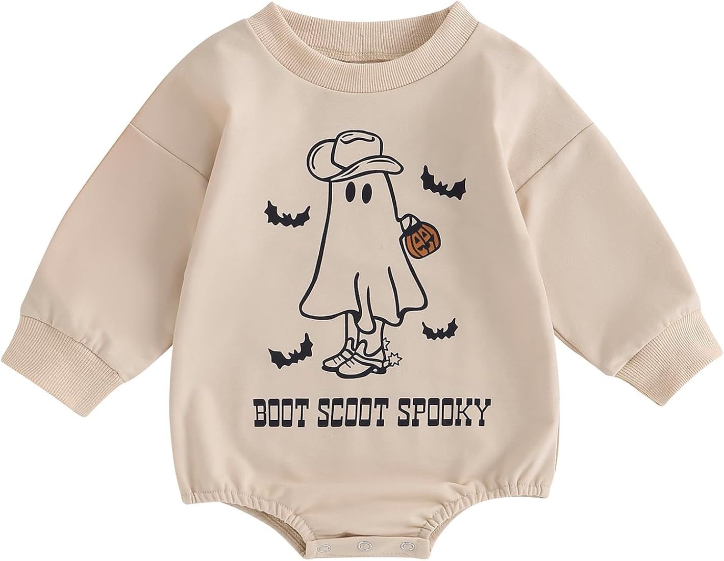 Adobabirl Baby Halloween Outfit Girl Boy Pumpkin Ghost Sweatshirt Romper Oversized Sweater Onesie... | Amazon (US)