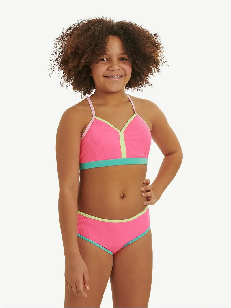 Justice Girls Two-Piece Bikini with Cross Back Straps, Sizes 5-18 | Walmart (US)