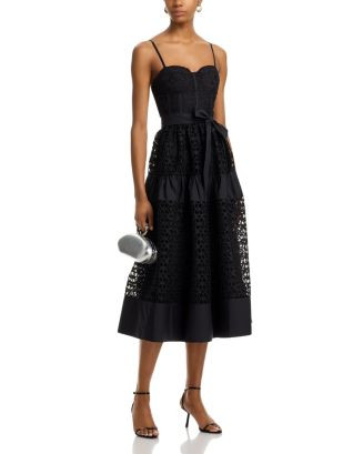 AQUA Eyelet Midi Dress - Exclusive   | Bloomingdale's Women | Bloomingdale's (US)