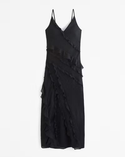 Women's Draped Ruffle Maxi Dress | Women's Dresses & Jumpsuits | Abercrombie.com | Abercrombie & Fitch (US)