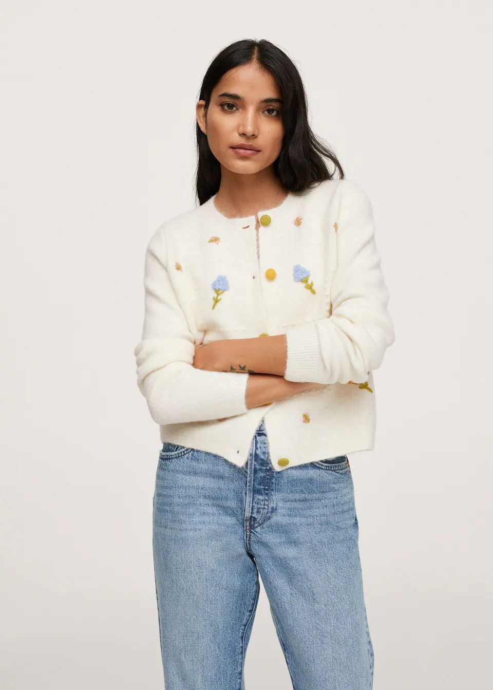 Flowers knit cardigan | MANGO (US)