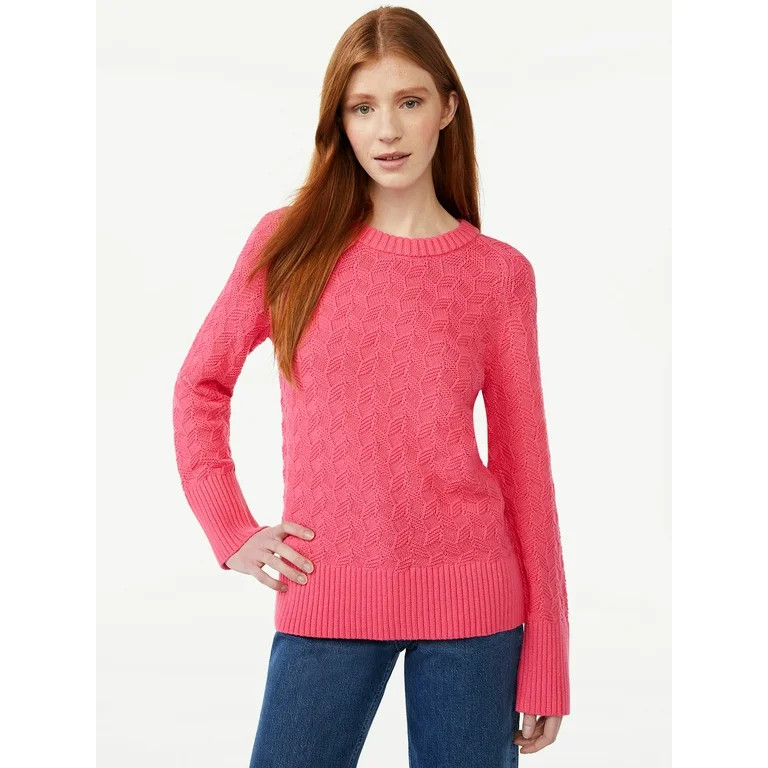 Free Assembly Women's Textured Crewneck Sweater, Midweight | Walmart (US)