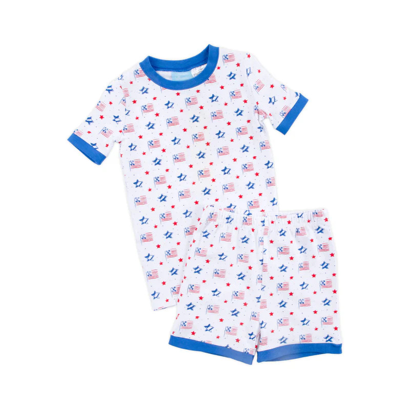 Flag Print Short Pajamas | Classic Whimsy