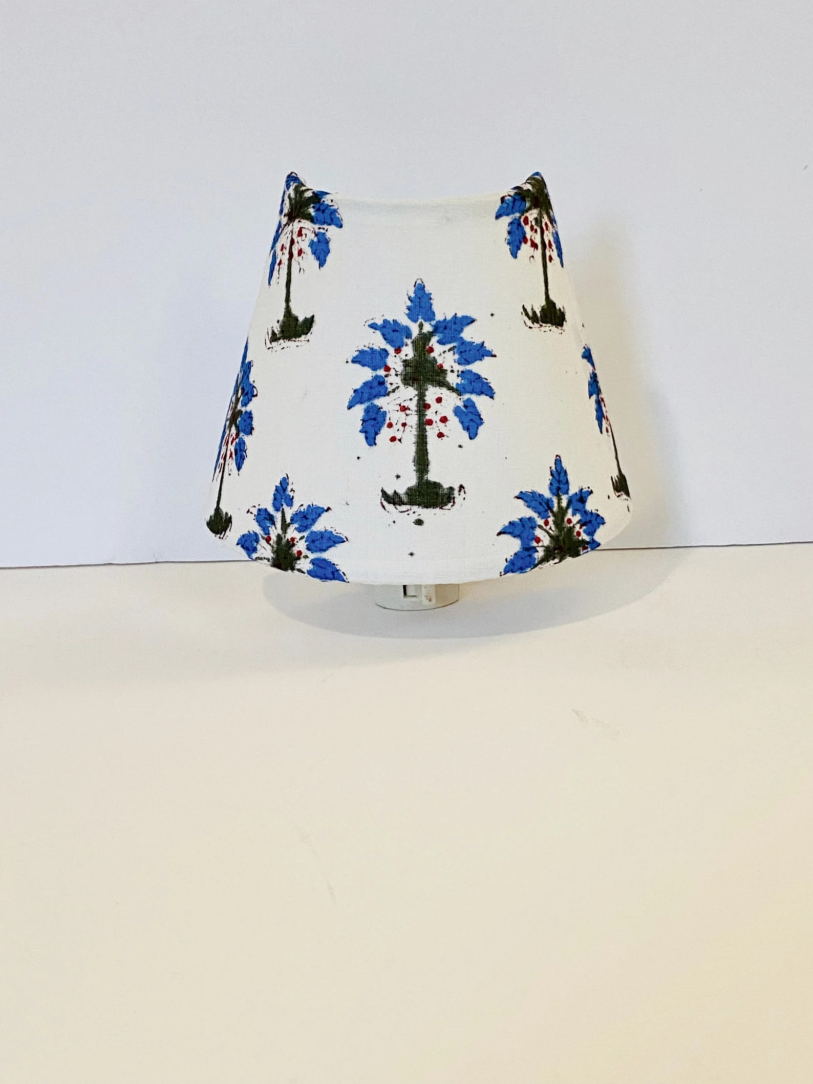 MADE TO ORDER Blue Palms Block Print Fabric Night Light | Etsy (US)