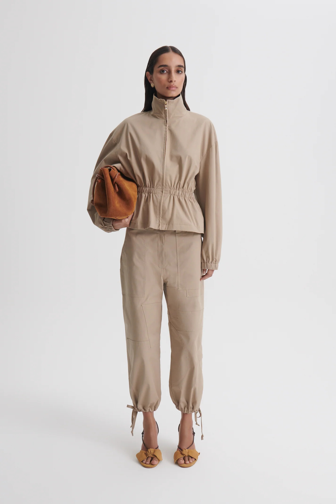 CTN SATEEN FUNNEL NECK JACKET - TRENCH - Scanlan Theodore | Scanlan Theodore