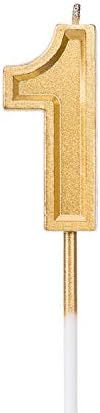 LUTER Gold Glitter Happy Birthday Cake Candles Number Candles Number 1 Birthday Candle Cake Toppe... | Amazon (US)