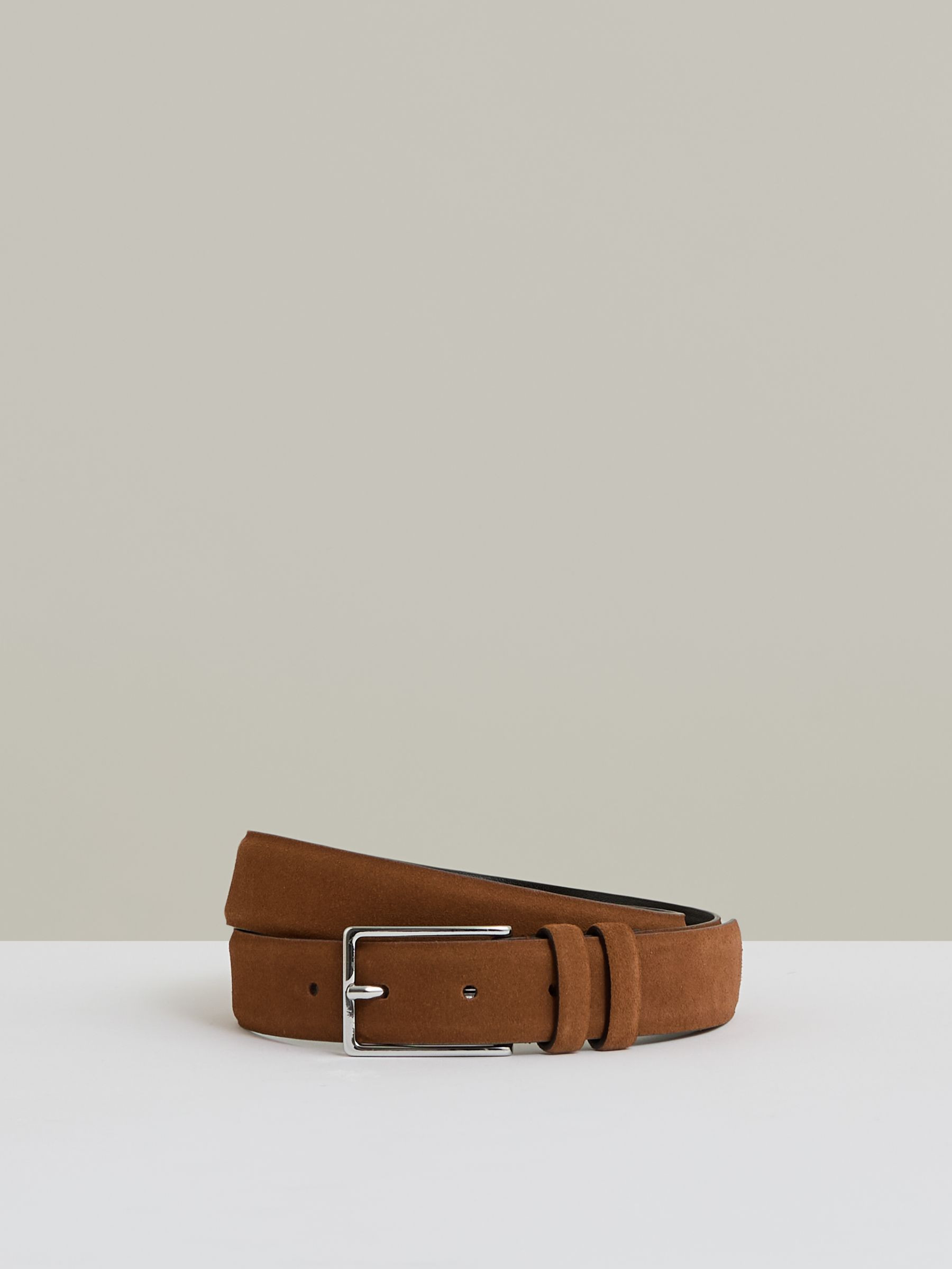 Suede Belt in Light Tan | Reiss UK
