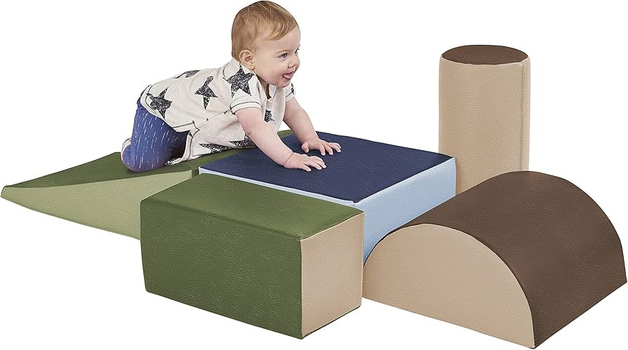 ECR4Kids SoftZone Climb and Crawl Playset, Building Blocks, Earthtone, 5-Piece | Amazon (US)