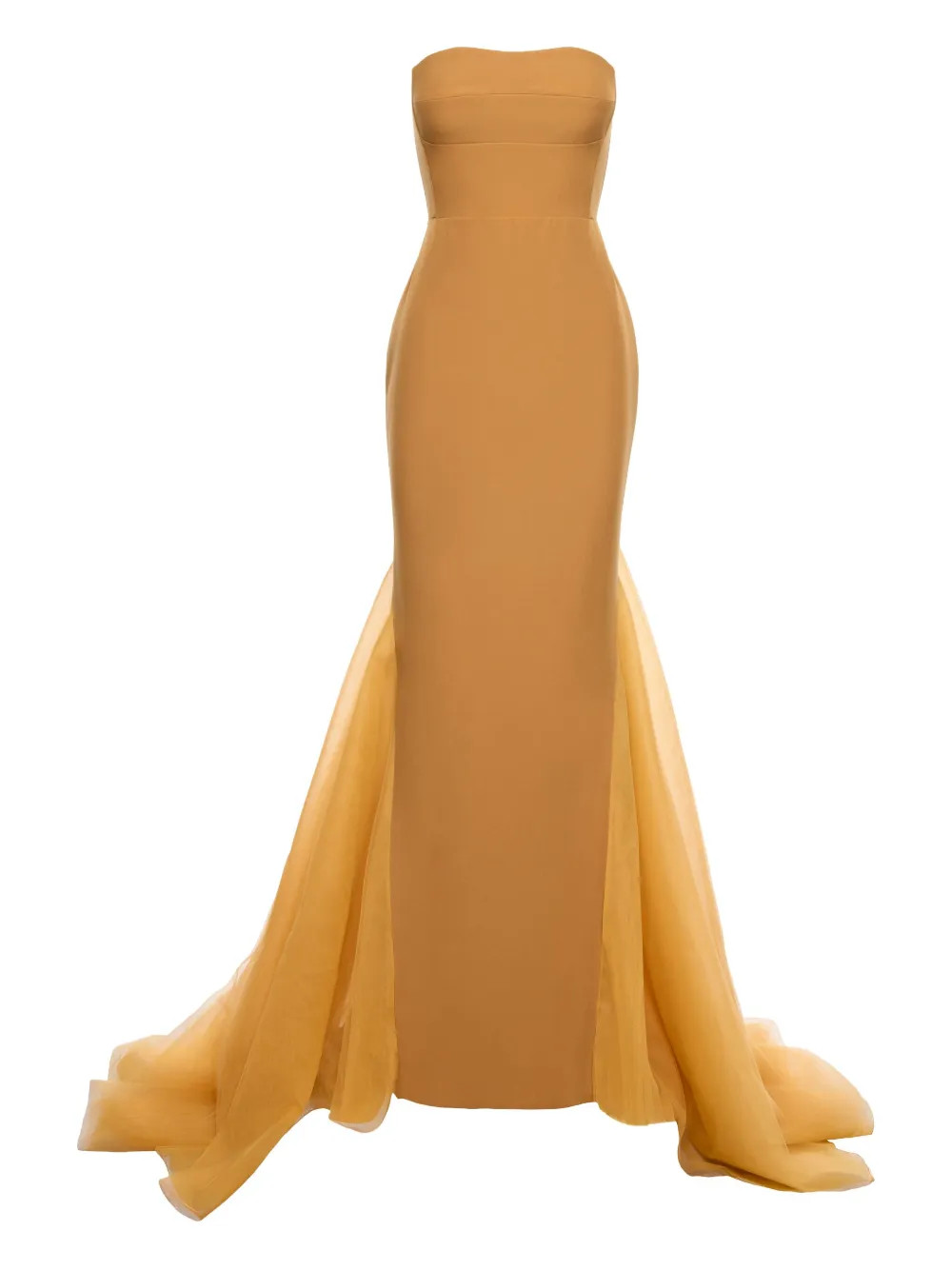 V:PM ATELIER Strapless tulle-overlay Gown | Yellow | FARFETCH | Farfetch Global
