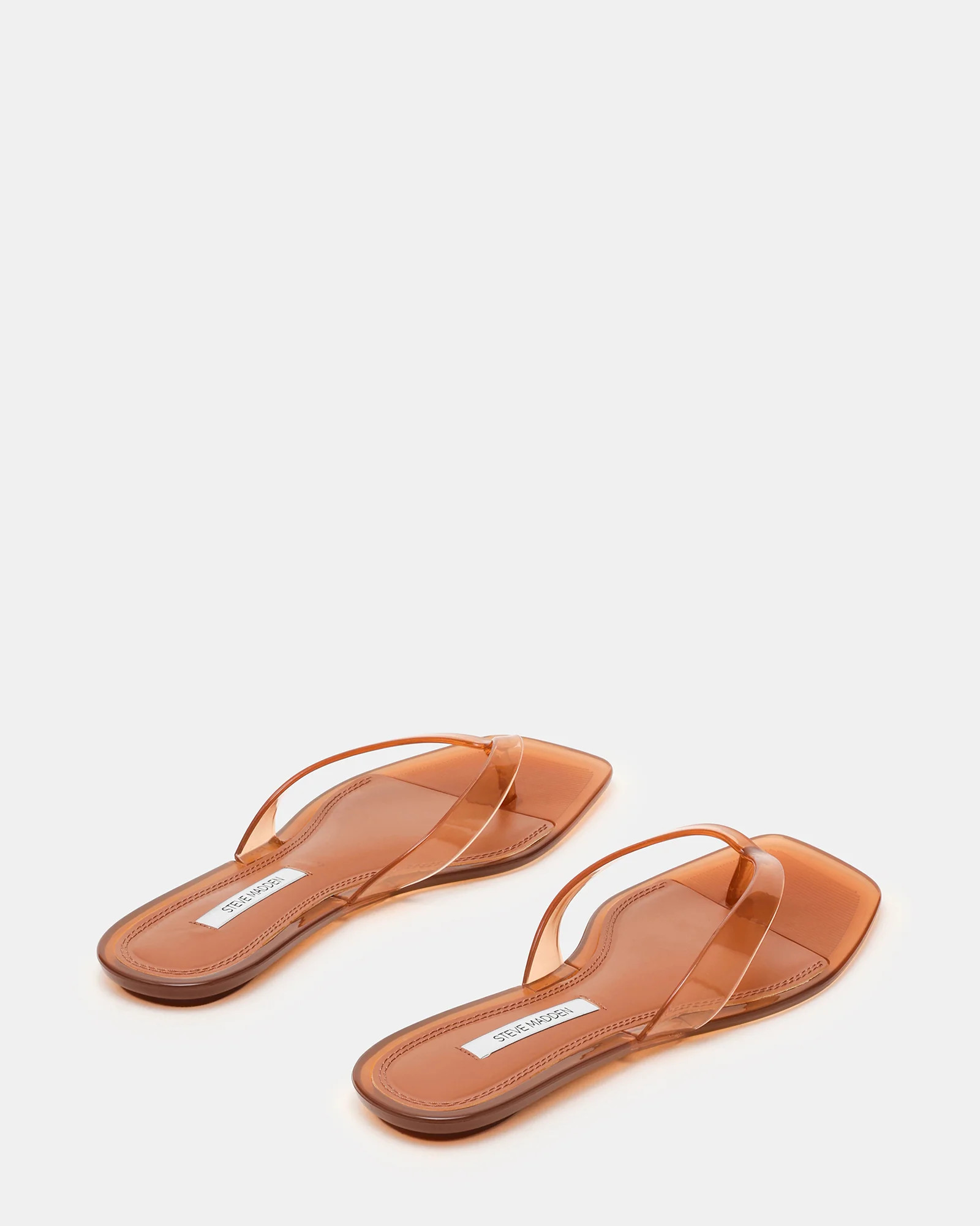 TRELLA Jelly Tan Square-Toe Thong Women's Sandal | Steve Madden (US)