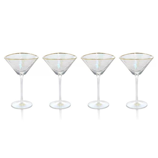 Everly Quinn Addie 4 - Piece 8oz. Glass Martini Glass Stemware Set | Wayfair North America