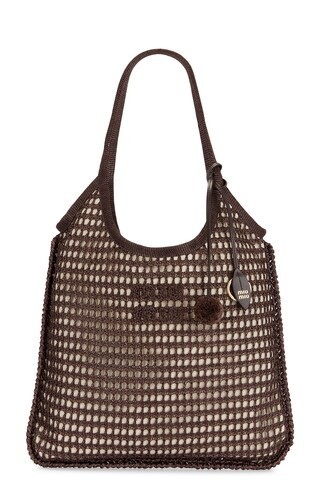 Miu Miu Rete Crochet Tote Bag in Brown | FWRD 