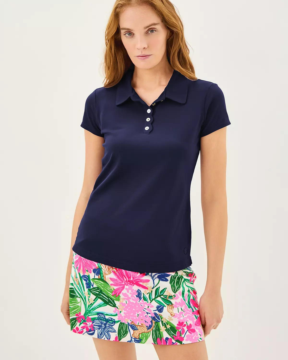 UPF 50+ Luxletic Frida Scallop Polo Top | Lilly Pulitzer