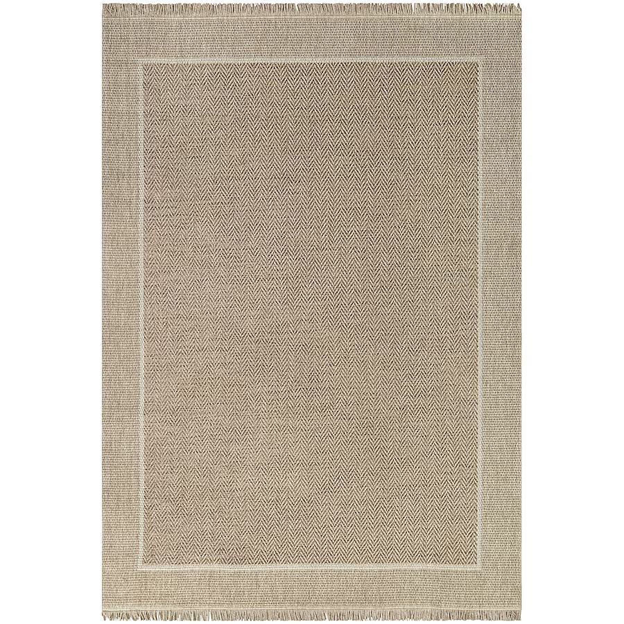allen + roth with STAINMASTER Indy Fringe Performance 5 X 7 (ft) Beige Indoor/Outdoor Border Area... | Lowe's