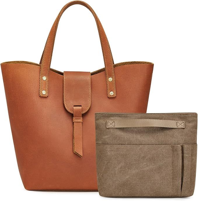 S-ZONE Women Satchel Bags Genuine Leather Top-Handle Crossbody Handbags Purses | Amazon (US)