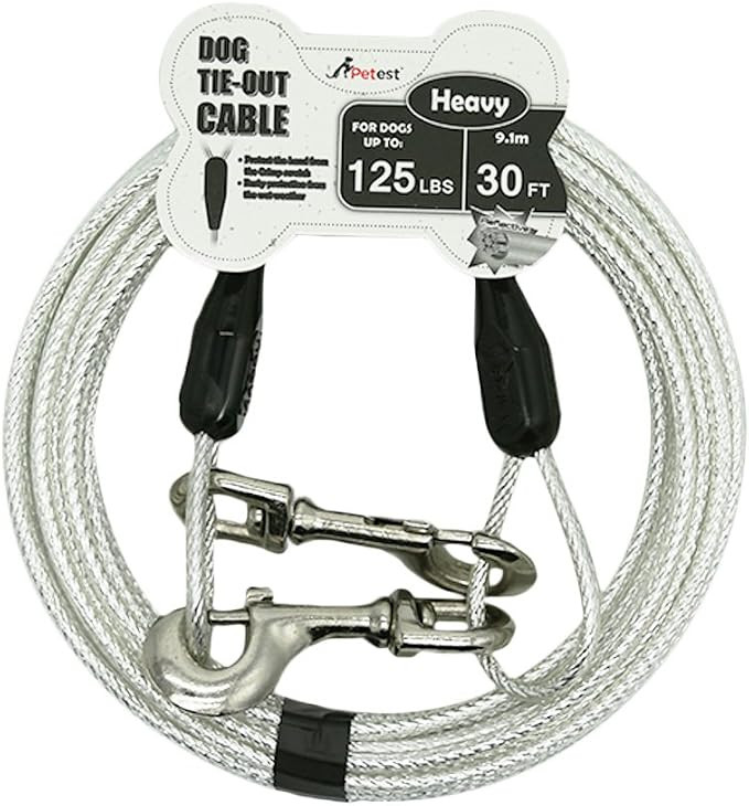 Petest 30ft Reflective Tie-out Cable for Heavy Dogs Up to 125 Pounds | Amazon (US)