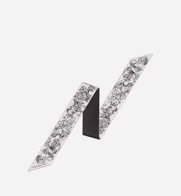 Toile de Jouy Zodiac Mitzah Scarf White and Black Silk Twill | DIOR | Dior Beauty (US)