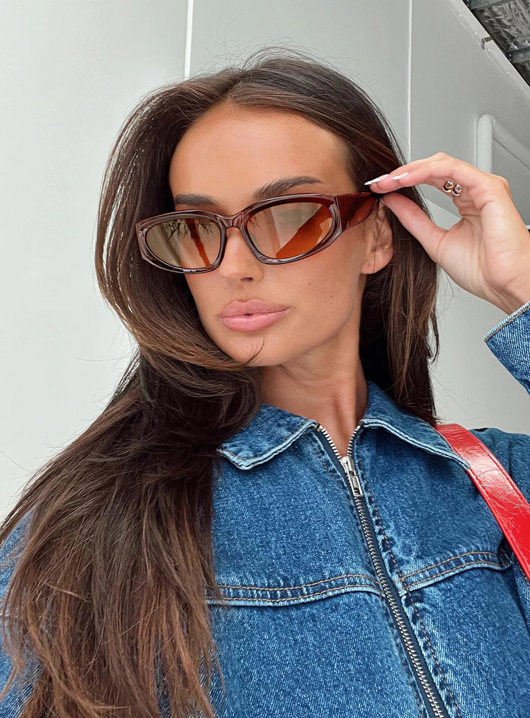 Maceline Sunglasses Brown | Princess Polly US
