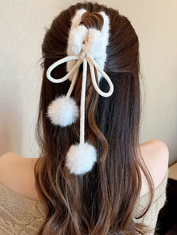 TrendsPom Pom Decor Hair Claw For Daily Use For Girls Hairstyles Casual Cute Halloween | SHEIN