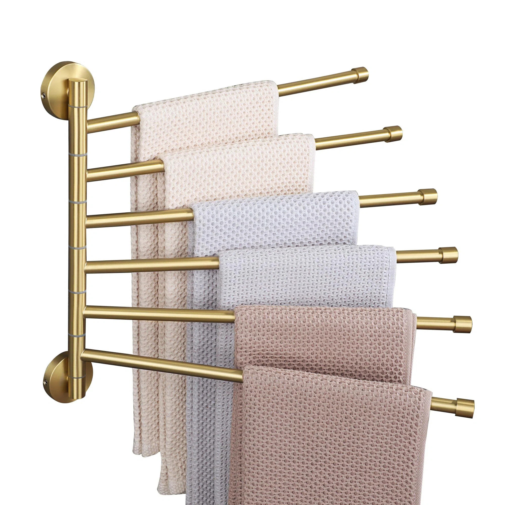 6-Arm Wall Mounted Stainless Steel Swivel Towel Rack TowelRacks093 | Wayfair North America