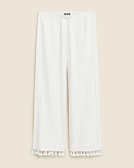 Eyelet beach pant with tassels | J. Crew US