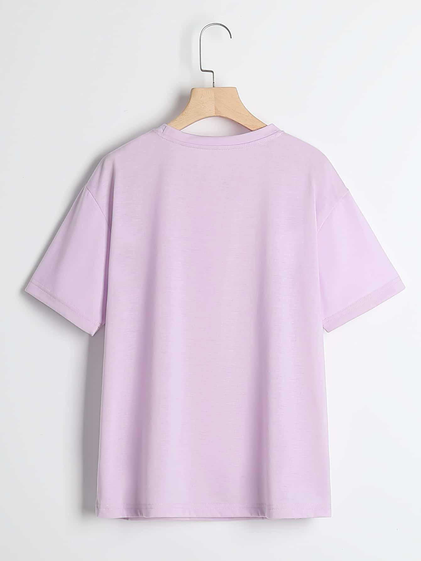 SHEIN LUNE Solid Round Neck Tee | SHEIN