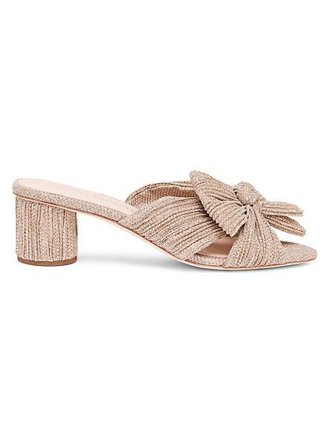 Emilia Knotted Lamé Mules | Saks Fifth Avenue