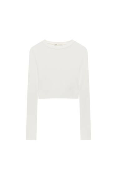 CROPPED AND RIBBED SWEATER | PULL and BEAR UK