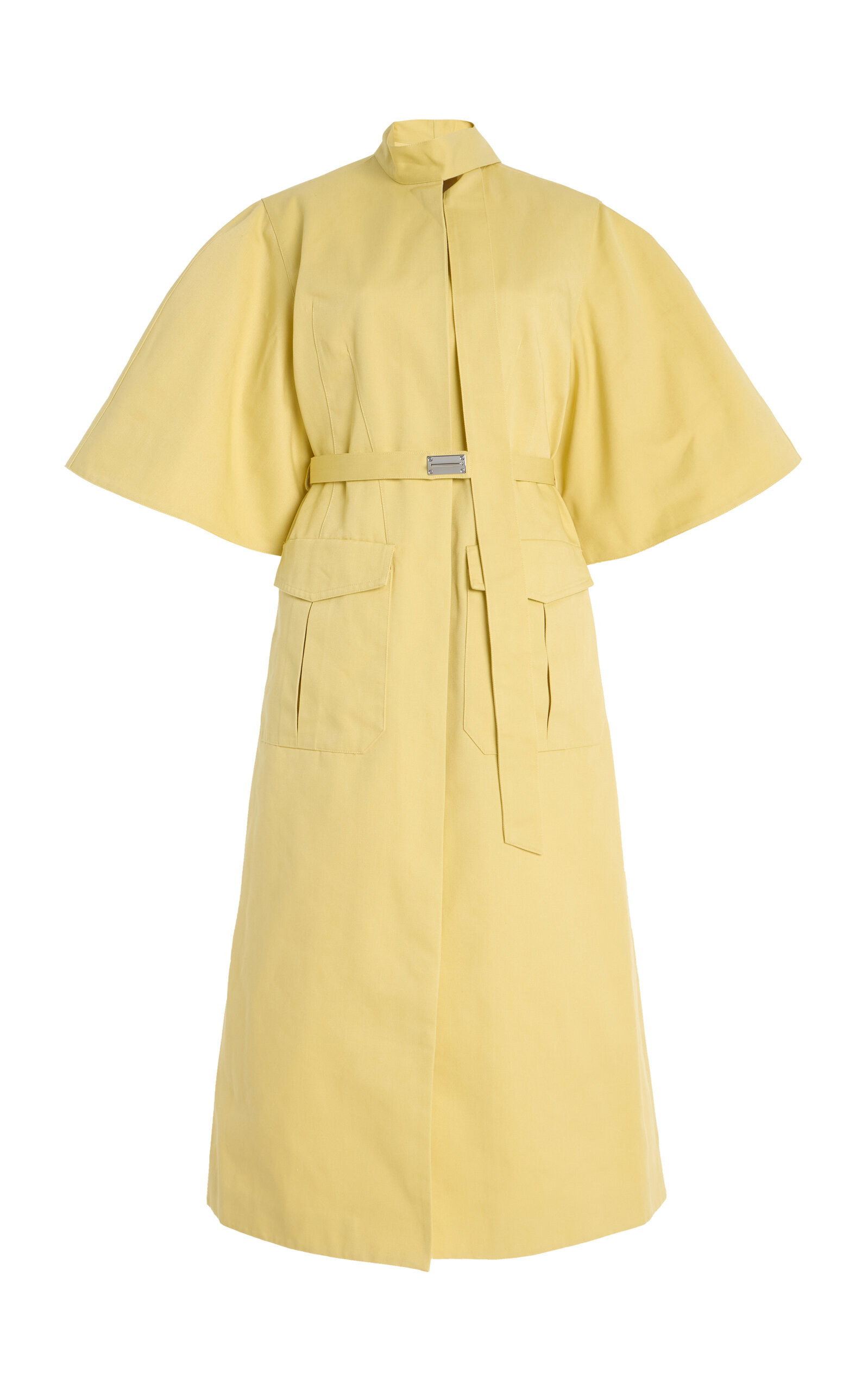 Ilardi Belted Twill Tie-Neck Midi Dress | Moda Operandi (Global)