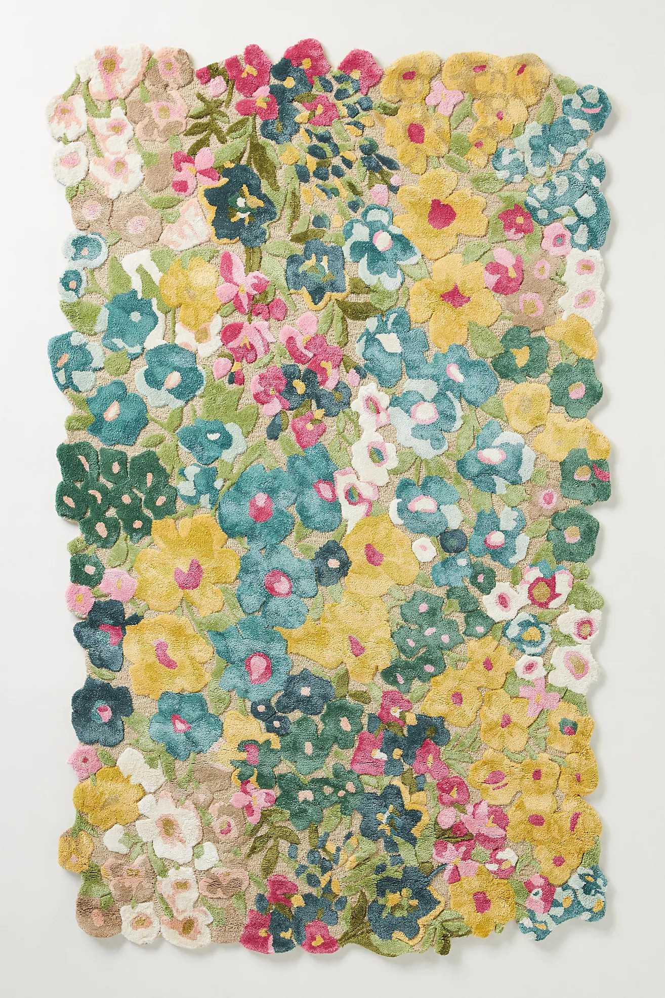 Cassia Wool Blend Tufted Floral-Shaped Rug | Anthropologie (US)