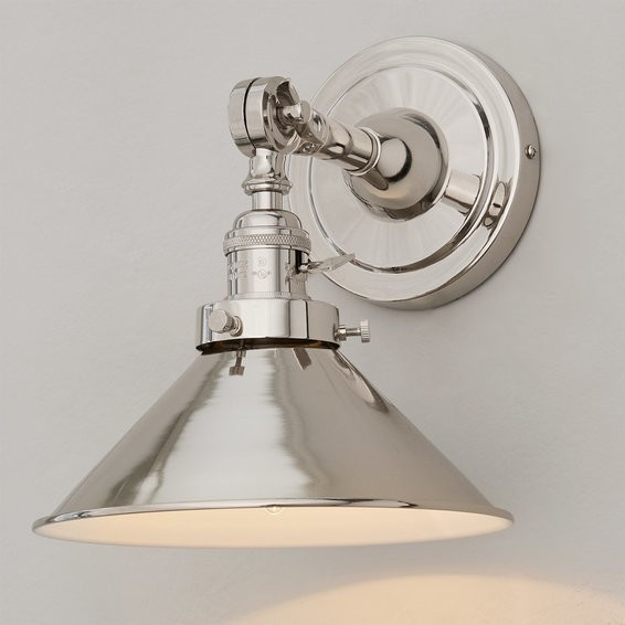 Banner Swing Arm Bath Sconce - Metal Triangular | Shades of Light