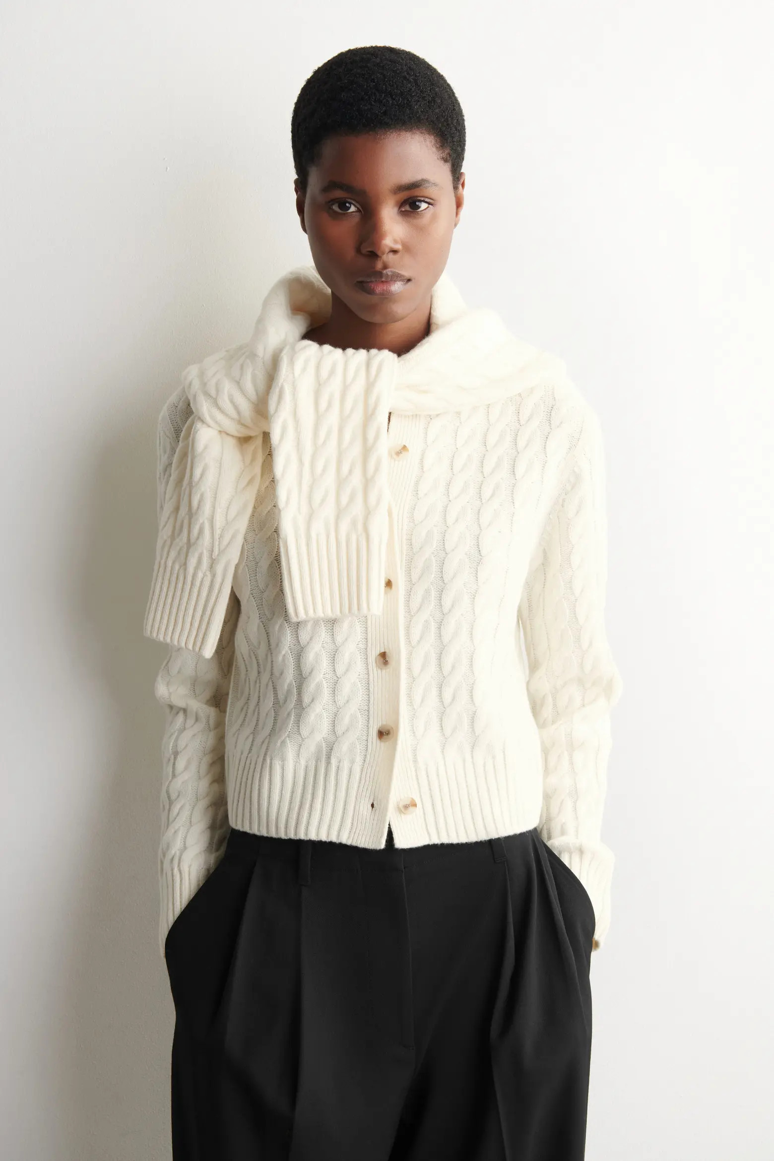 COS Cable-Knit Merino Wool Cardigan (Women) | Nordstrom | Nordstrom