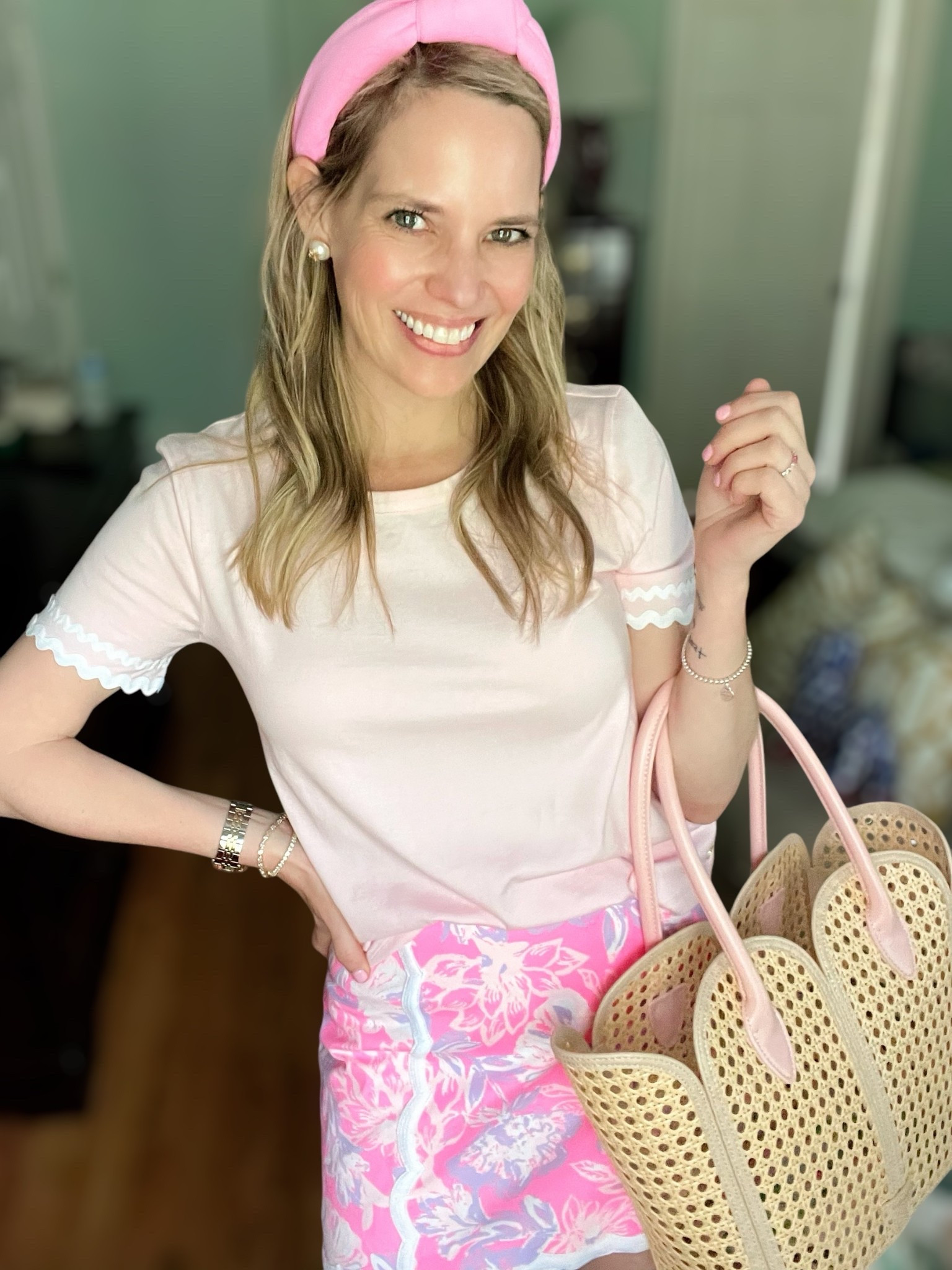 Code ASHLEYBA for 10% off all Melinda Maria jewelry!
Wearing my everyday MM favorites: gold bracelets, dainty rings & a classic watch stack!

⸻

Pretty in Pink: Lilly Pulitzer Skort + Scalloped Tee
This is one of my favorite spring outfit combos — the Clairmont Tee and Michelina Skort from Lilly Pulitzer are a match made in pastel heaven! I styled it with white slingback flats and a raffia tote for an easy yet polished look. Add a pink headband and your favorite gold jewelry, and you’re ready for brunch, errands, or vacay strolling!

Outfit Details:
• Top: XS Lilly Pulitzer Clairmont Tee – pale pink with white scalloped trim
• Bottom: 0 Michelina Skort – pink floral print with white scalloped hem
• Shoes: White slingback flats
• Bag: Raffia tote with blush pink trim
• Accessories:
– Pink padded headband
– Earrings: Lilly Pulitzer Bee Earrings (gift with purchase!)
– Jewelry: Melinda Maria bracelets + rings (use code ASHLEYBA for 10% off!)

Why I Love It:
• Skort has built-in shorts for comfort and coverage
• Tee is a wardrobe staple – soft cotton & elevated details
• Petite-friendly fit — I’m 5’3” wearing XS/0
• Great for spring outings, lunch dates, or casual resort wear

Linked it all in my LTK + a few similar finds!
Use ASHLEYBA to save on my favorite everyday jewelry stack!

#LillyPulitzer #MichelinaSkort #ClairmontTee #LTKSpring #PreppyStyle #PinkOutfit #LTKUnder100 #MelindaMariaJewelry #ASHLEYBA #SpringStyle #PetiteFashion #MomStyle #ResortWear #CoastalStyle #GiftWithPurchase #LillyLover

#LTKOver40 #LTKFindsUnder100 #LTKFindsUnder50