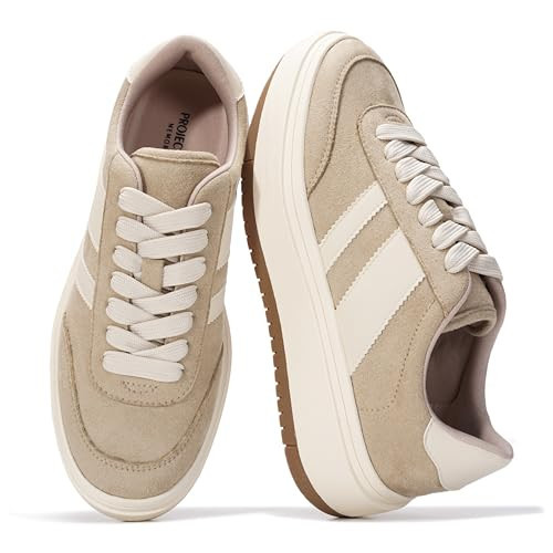 Project Cloud Platform Sneakers for Women - Lightweight Memory Foam Insole Womens Sneakers - Non-Slip Fashion Sneakers for Women Footwear - Women's Fashion Platform Shoes (Nita, Taupe,10) | Amazon (US)