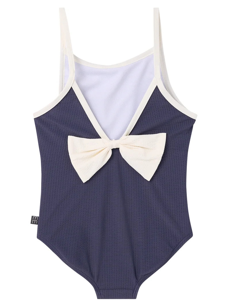 Modern Moments by Gerber Baby and Toddler Girl One-Piece Swimsuit with Bow, 0/3M-5T | Walmart (US)