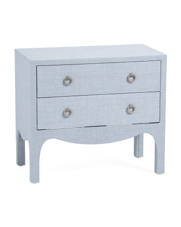 30.5in Linen Wrap Swoop 2 Drawer Side Table | TJ Maxx