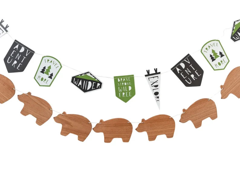 Happy Camper Birthday Party Paper Banner Camping Party Decorations Camp Themed Birthday Woods For... | Etsy (US)