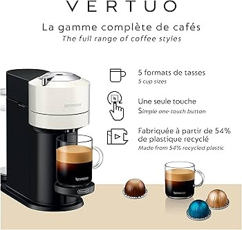 Nespresso Vertuo Next 1.2 Liters Coffee and Espresso Machine | White | De'Longhi | Amazon (US)