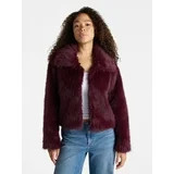 No Boundaries Faux Fur Coat, Women's and Plus - Walmart.com | Walmart (US)