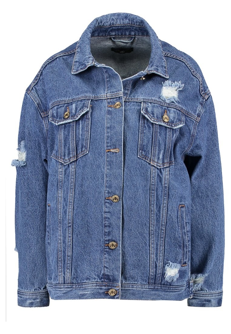 Missguided CHAIN OVERSIZED BOYFRIEND Jeansjacke mid blue | Zalando DE