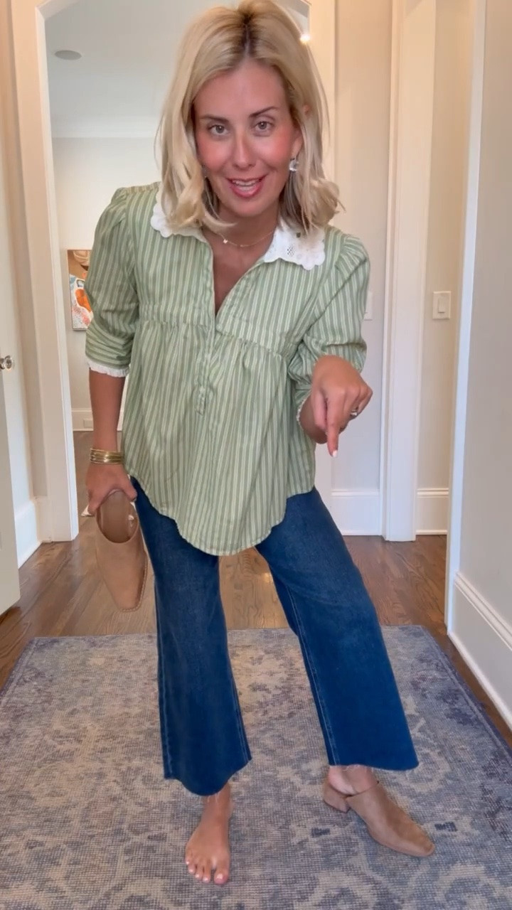 Cutie babydoll swing top paired with these fabulous jeans. 
Top - small 
Jeans - 26P
Shoes - 8

#LTKdayinmylife #LTKootd #LTKmomlife