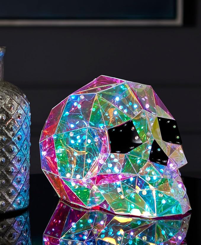 Prismatic Iridescent Skull 12", LED Lights | Amazon (US)