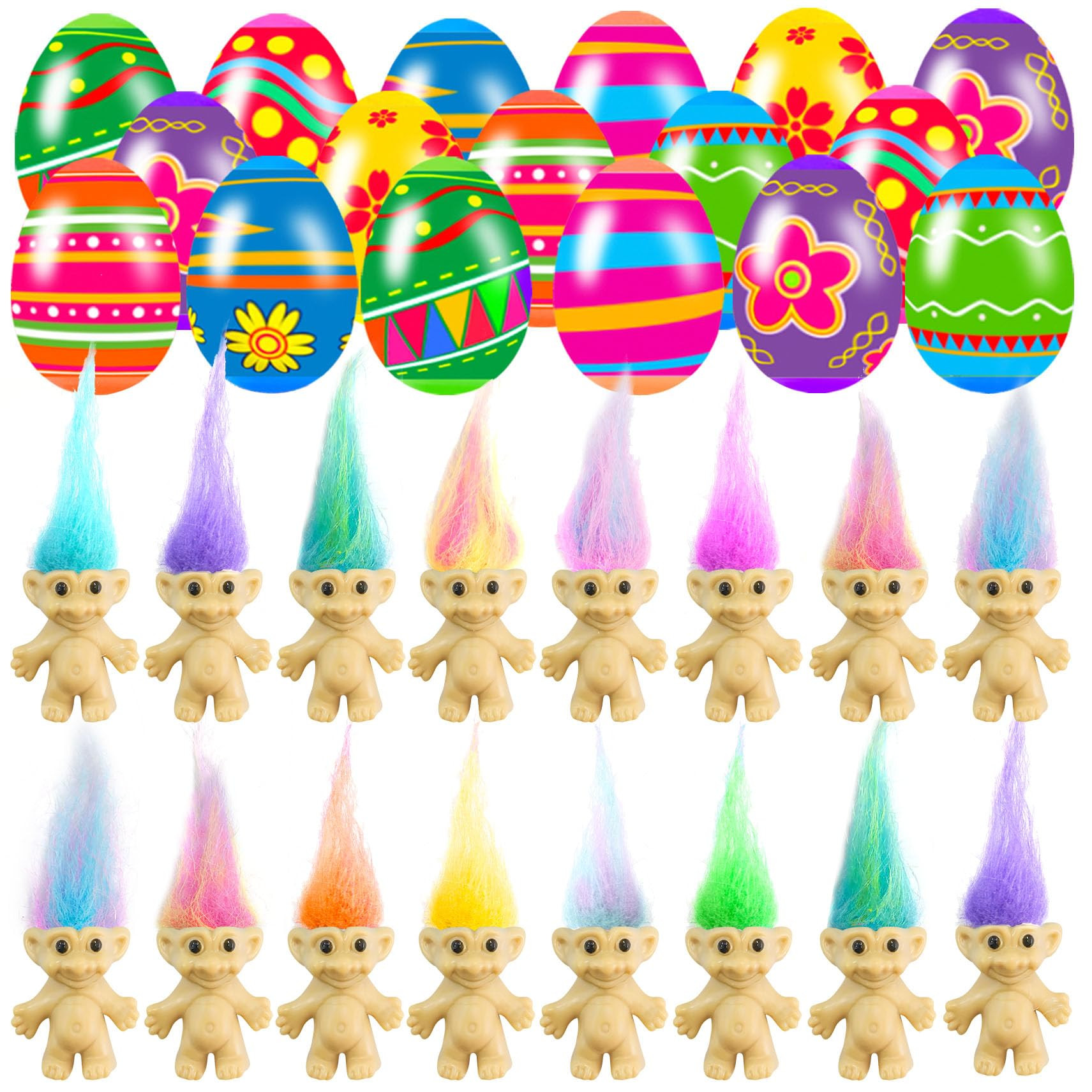 24 PCS Prefilled Easter Eggs with Mini Toys Inside Vintage Lucky Dolls Action Figures for Kids Bo... | Amazon (US)