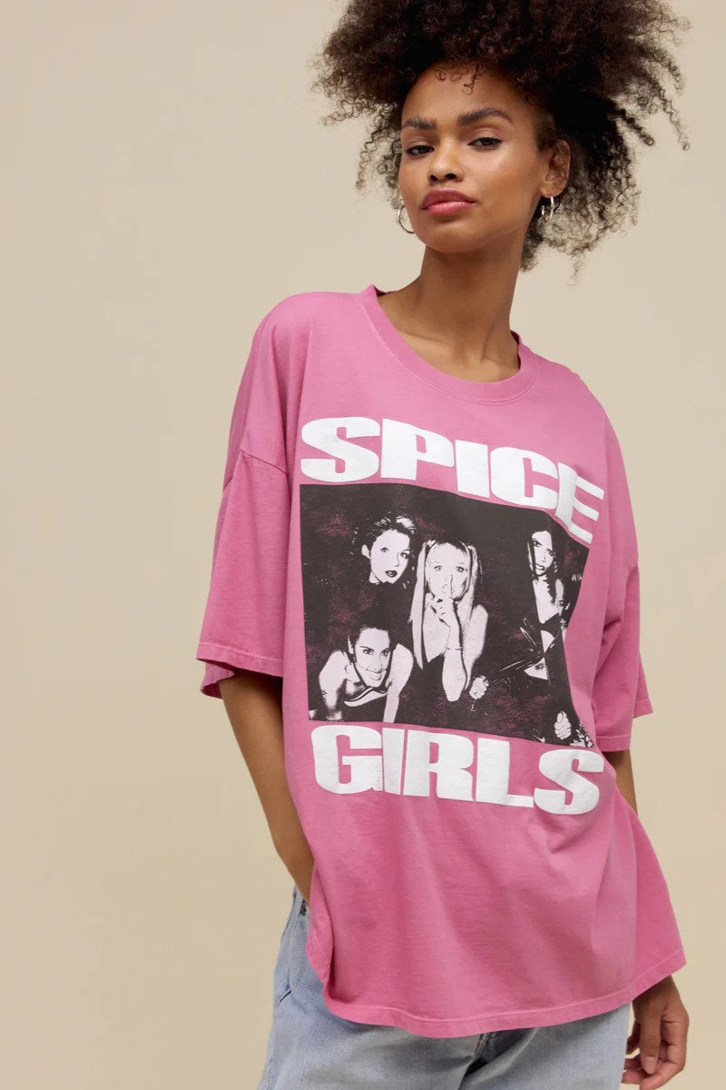 Spice Girls Photo OS Tee in Pink Taffy | RUBY WYLD