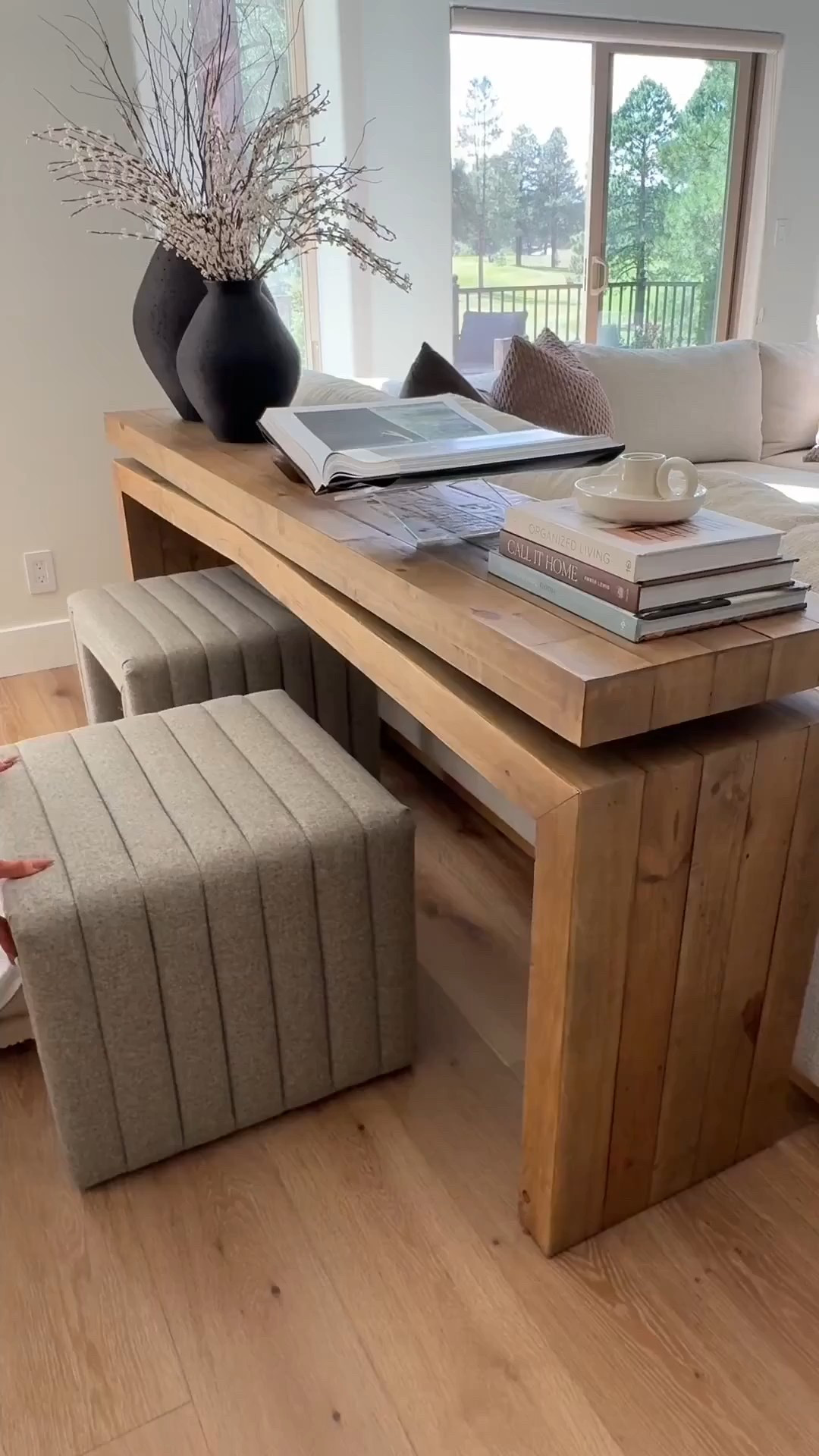 Wayfair’s Black Friday Sale
Flagstaff house living room .. finalized this beautiful console with these ottomans 
Sectional sofa is color Oasis in Shell textured weave…great for kids/pets 

#LTKCyberWeek #LTKSaleAlert #LTKHome