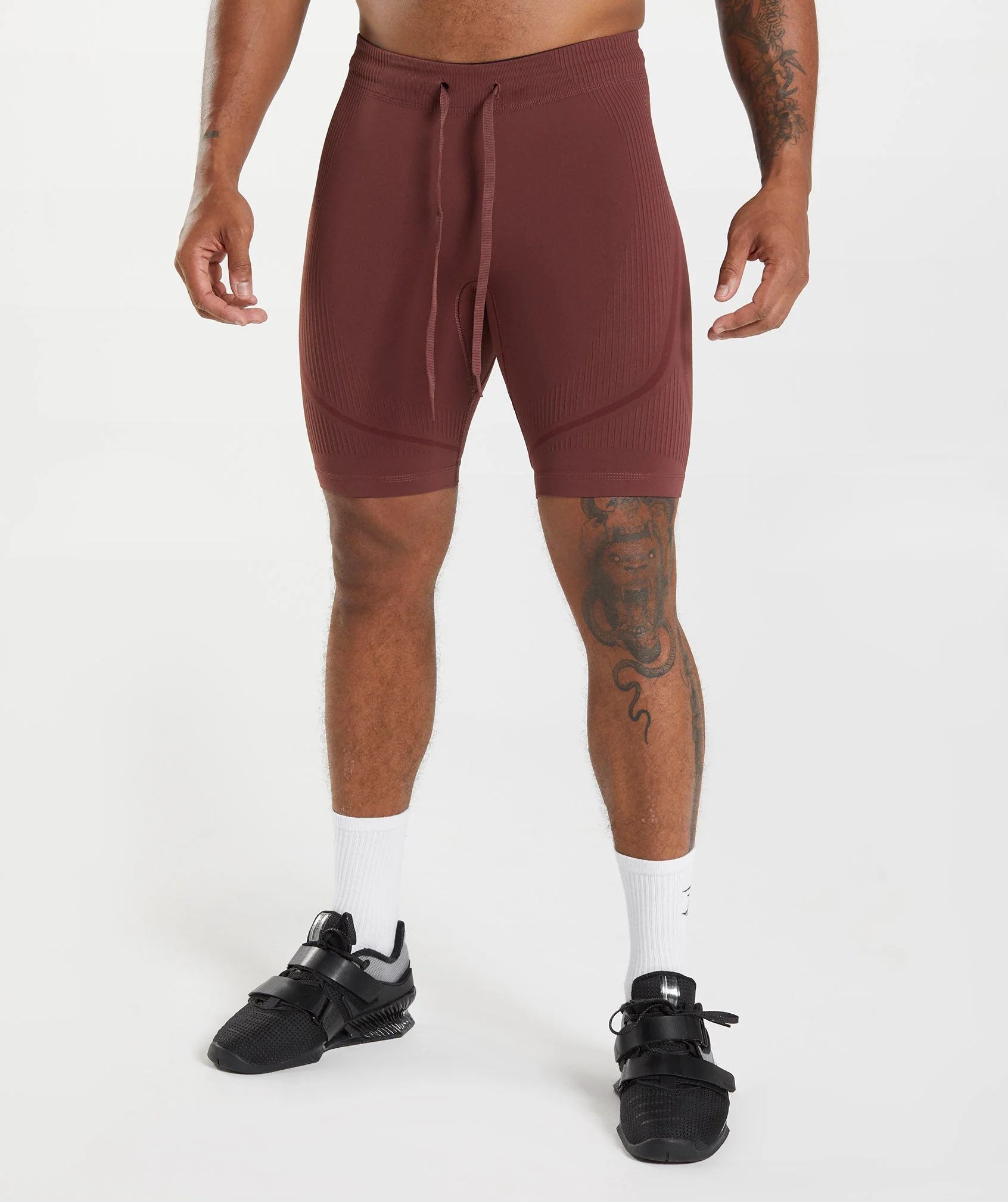 Gymshark 315 Seamless 1/2 Shorts - Cherry Brown/Athletic Maroon | Gymshark US