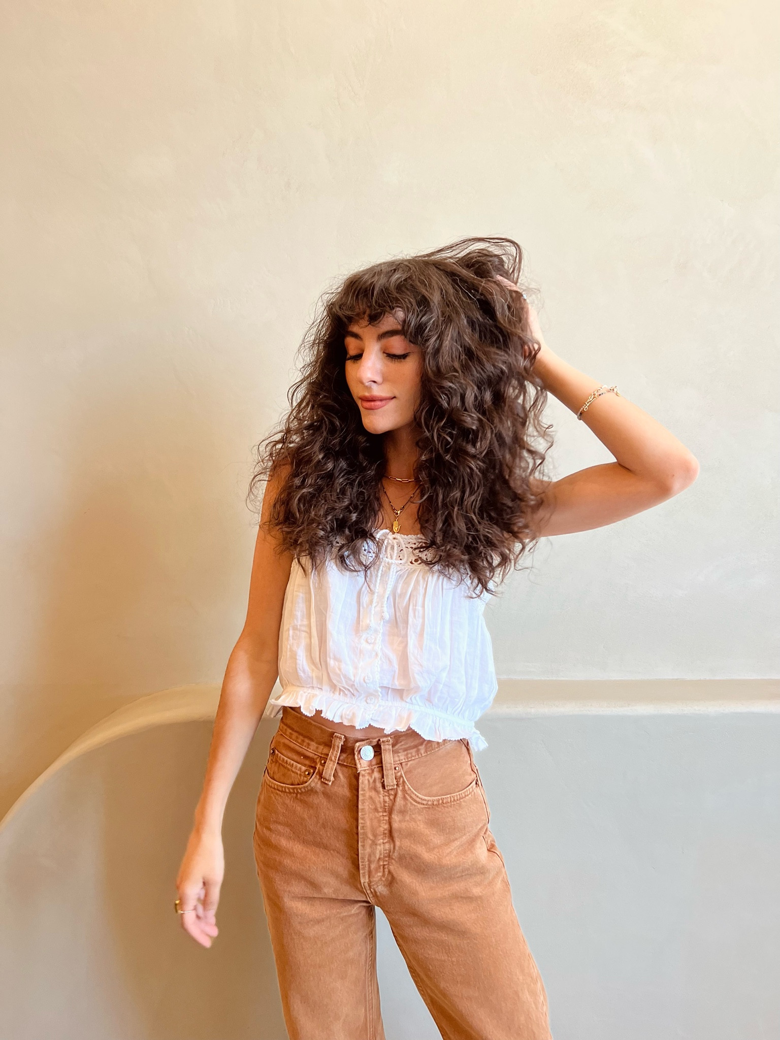 Perfect high rise denim - terracotta jeans - neutral outfits - crochet top - summer outfit ideas 

#LTKSeasonal #LTKstyletip