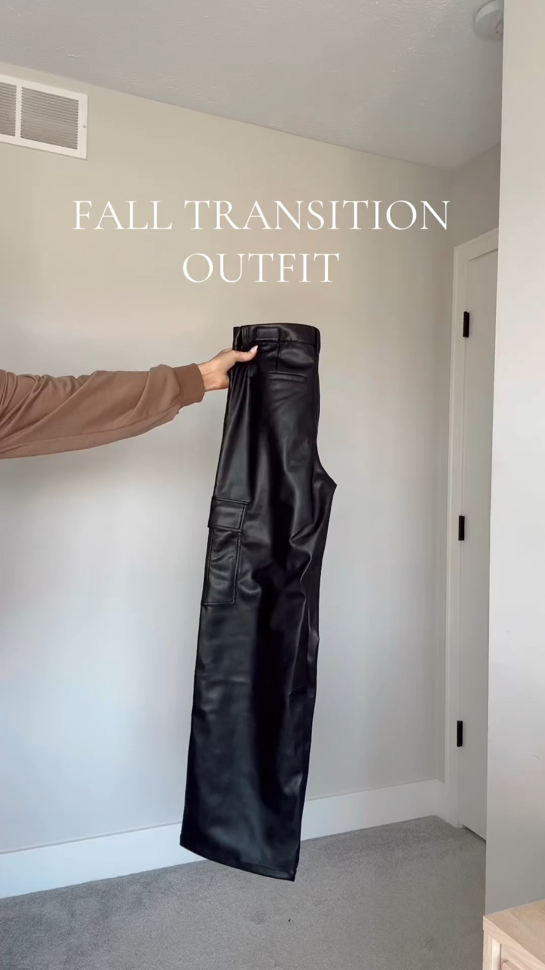 Fall transition outfit idea 🖤 perfect for date night! Wearing a size S in the top & size 6 in the leather pants 

#LTKStyleTip #LTKFindsUnder100 #LTKFindsUnder50