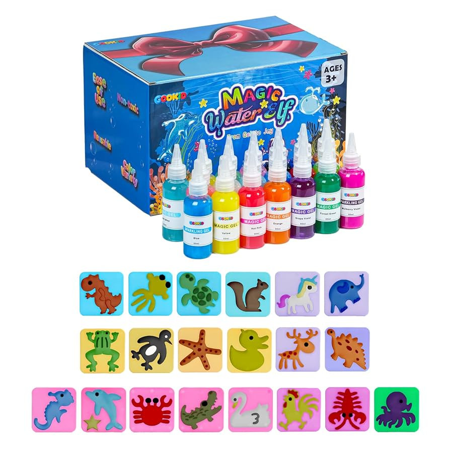Magic Water Elf Toy Kit for Kids Ages 3-12, DIY Sensory Craft with 20 Bottles of Magic Gel, 20 Mo... | Amazon (US)
