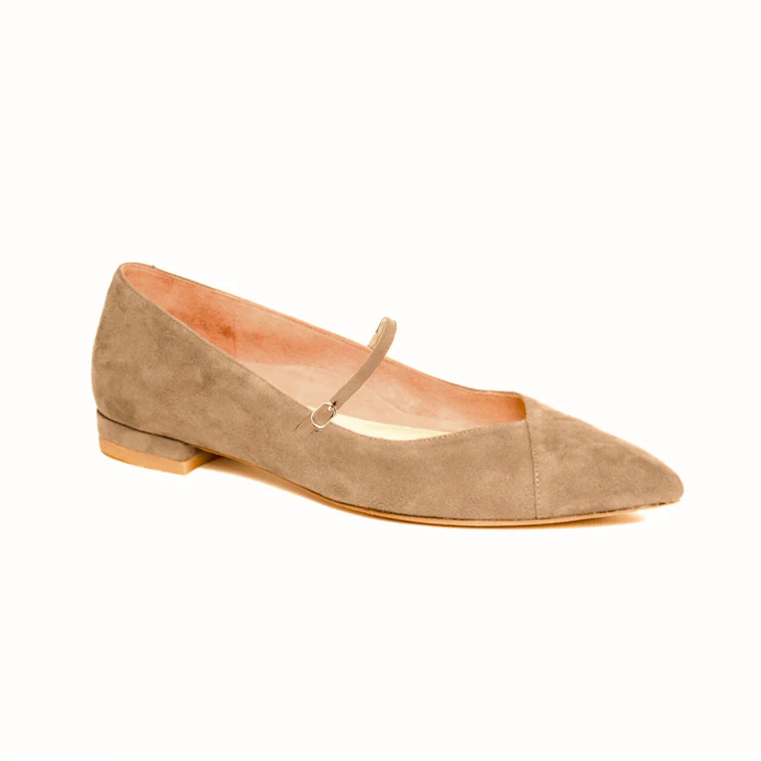 Tenacious Tan Suede Mary Jane Forever Flat | ALLY Shoes